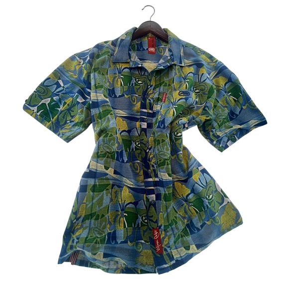 VTG Ecko Unlimited Men's Short Sleeve Button Up Shirt Multicolor Medium Floral - Picture 1 of 6